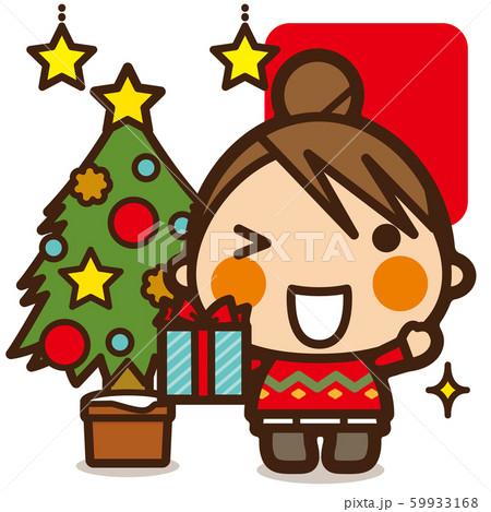 がっこうkids クリスマス女子 プレゼント交換のイラスト素材 がっこうkids クリスマス女子 プレゼント交換のイラスト素材