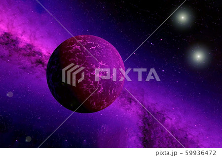 Fantastic planet in pink light. Elements of this Fantastic planet in pink light. Elements of this 59936472