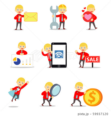 Set of business characters accountant man in office Set of business characters accountant man in office 59937120