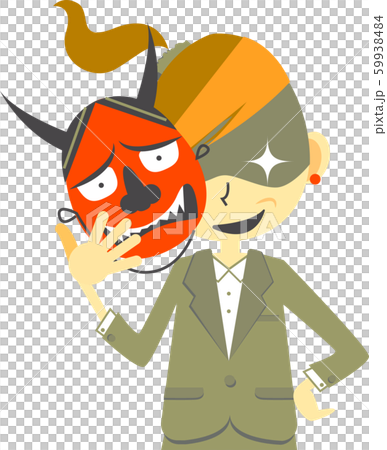 ビジネスウーマン　憤怒　般若のお面 59938484