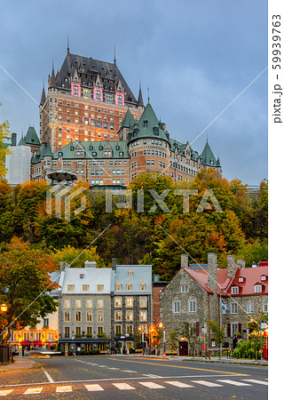 Stunning twilight view of Old Quebec City in Stunning twilight view of Old Quebec City in 59939763
