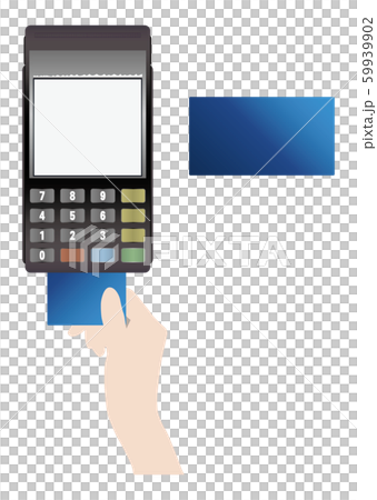 Hand putting a card into an electronic payment machine Hand putting a card into an electronic payment machine 59939902