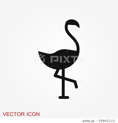 Flamingo icon, minimalistic vector illustration, 59942111