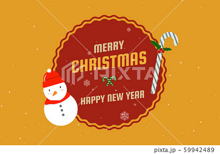 Christmas and New Year Backgrounds Retro Vintage Card. Snow xmass tree market old town. Flat cartoon style vector illustration greeting card poster banner. 59942489