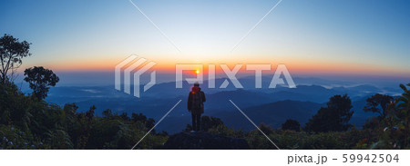 Morning light, sunrise on the mountain - morning Morning light, sunrise on the mountain - morning 59942504