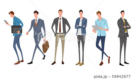 イラスト素材:ビジネスシーン、男性、ファッション イラスト素材:ビジネスシーン、男性、ファッション 59942677