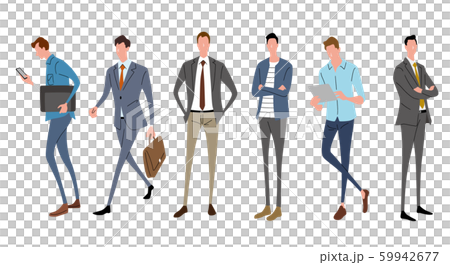 イラスト素材:ビジネスシーン、男性、ファッション イラスト素材:ビジネスシーン、男性、ファッション 59942677