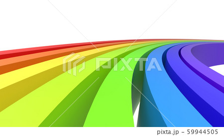 ラインボーカラー ライン 背景 白バック 虹配色 Cgのイラスト素材
