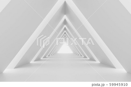 Generic architectural elements white modern triangular shaped room 3d render illustration 59945910
