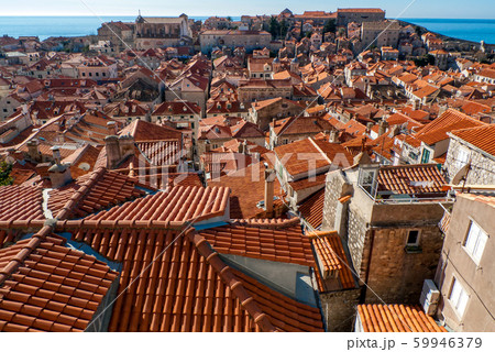 クロアチア ドブロブニクの街並み アドリア海 Dubrovnik Croatiaの写真素材