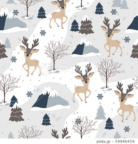 Christmas seamless pattern with reindeer 59946459