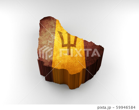 Barbados 3d textured map with a Barbadian flag Barbados 3d textured map with a Barbadian flag 59946584
