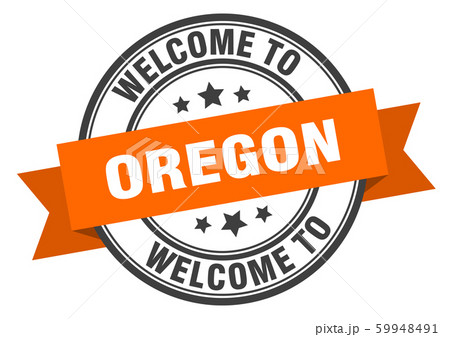 Oregon stamp. welcome to Oregon orange sign Oregon stamp. welcome to Oregon orange sign 59948491