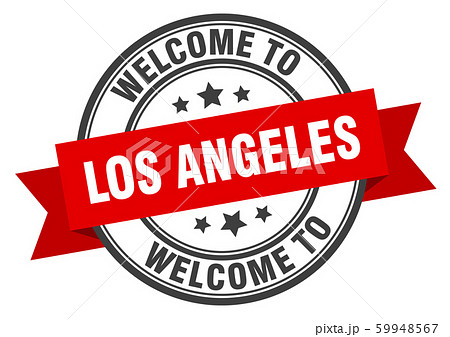 Los Angeles stamp. welcome to Los Angeles red sign 59948567