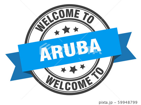 Aruba stamp. welcome to Aruba blue sign 59948799
