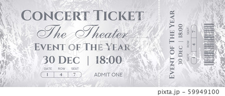 Silver ticket vector template for reward card design with frost background and golden grunge ice texture pattern. Useful for VIP Coupon, any festival, party, cinema, event or entertainment show Silver ticket vector template for reward card design with frost background and golden grunge ice texture pattern. Useful for VIP Coupon, any festival, party, cinema, event or entertainment show 59949100
