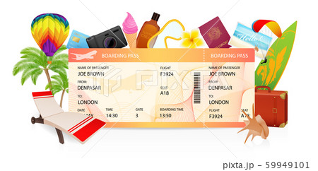 Boarding Pass Ticket Traveler Check Template のイラスト素材