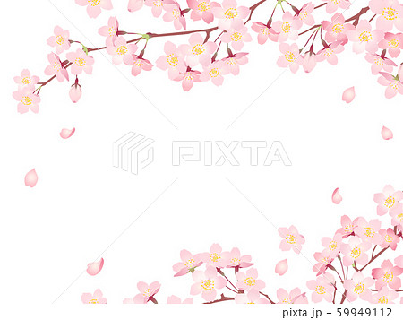 満開の桜のイラストフレーム01のイラスト素材