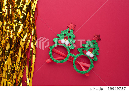 Funny eyeglasses in the form of Christmas tree 59949787