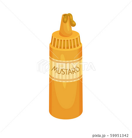 Plastic Bottle of Mustard Vector Illustrated Ingredient For Hot Dog Plastic Bottle of Mustard Vector Illustrated Ingredient For Hot Dog 59951342