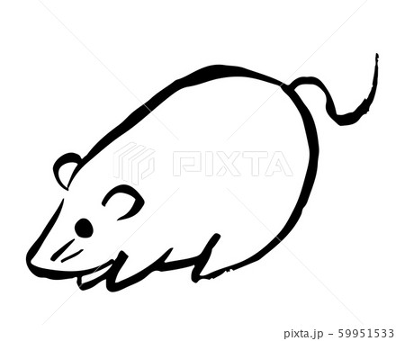 筆で落書き風ネズミ 59951533