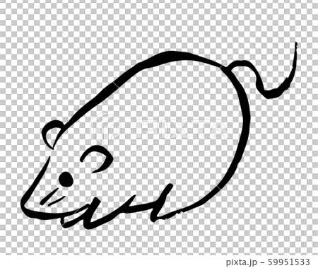 筆で落書き風ネズミ 59951533