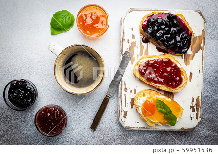 Sandwich with various jams Sandwich with various jams 59951636