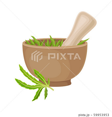 Deep Bowl With Cannabis Plant Inside Vector のイラスト素材