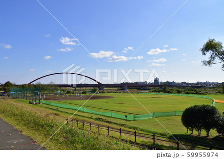 多摩川の風景(多摩大橋とくじら公園) 多摩川の風景(多摩大橋とくじら公園) 59955974