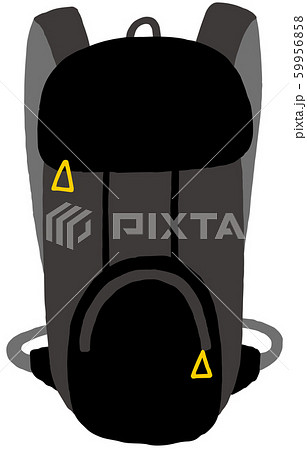 登山グッズ 黒のザックのイラスト素材