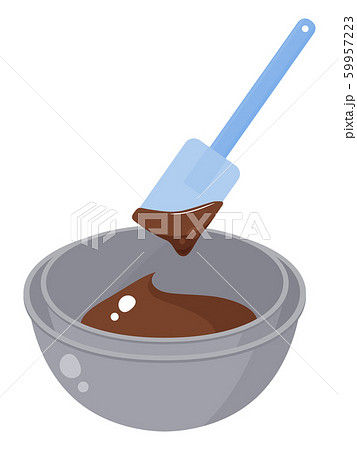 チョコレート 湯煎 ゴムベラ イラストのイラスト素材