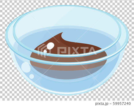 チョコレート_湯煎_ガラスのボウル_イラスト チョコレート_湯煎_ガラスのボウル_イラスト 59957240