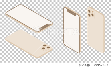 スマートフォンのアイソメトリックイラスト スマートフォンのアイソメトリックイラスト 59957693