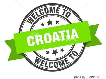 Croatia stamp. welcome to Croatia green sign Croatia stamp. welcome to Croatia green sign 59959290