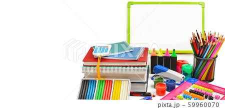 School and office supplies isolated on a white School and office supplies isolated on a white 59960070
