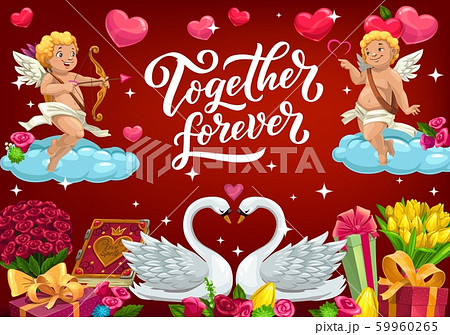 Together forever, February 14, Valentines day card 59960265