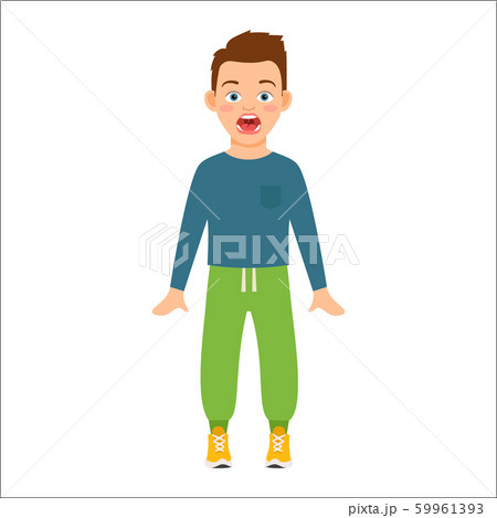 Scared boy in blue shirt Scared boy in blue shirt 59961393