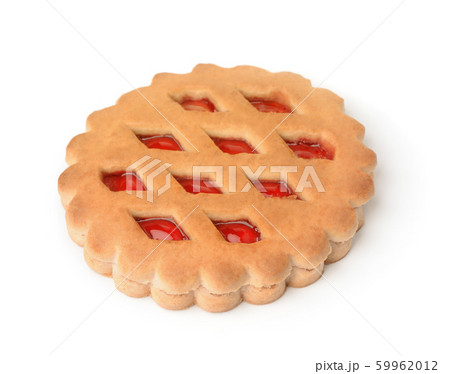 Jam filled cookie sandwich isolated Jam filled cookie sandwich isolated 59962012