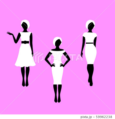 Fashion woman french style model silhouettes 59962238