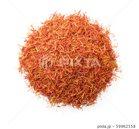 Top view of dried saffron threads Top view of dried saffron threads 59962558