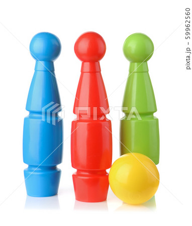 Plastic bowling pins and ball Plastic bowling pins and ball 59962560