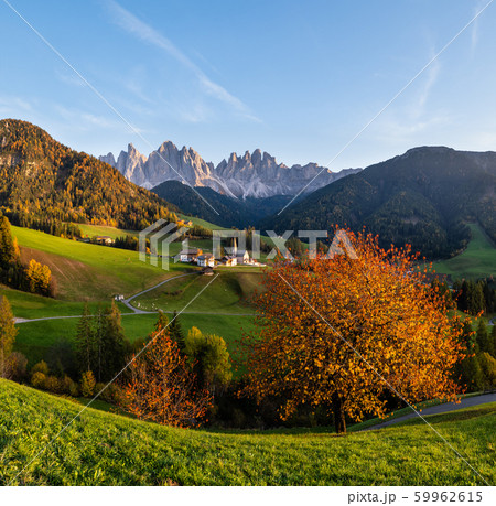Autumn evening Santa Magdalena famous Italy 59962615
