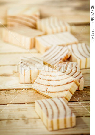 pieces of wood on the boards background 59962806