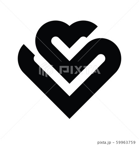 Black and white vector heart icon isolated on Black and white vector heart icon isolated on 59963759
