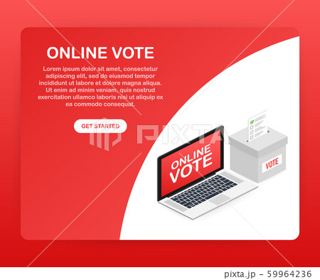 Flat isometric vector concept voting online, e-voting, election internet system. Vector illustration. Flat isometric vector concept voting online, e-voting, election internet system. Vector illustration. 59964236