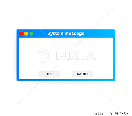 Old School Operating System Message Template. Classic Computer User Interface Element with OK and Cancel Buttons. Vector illustration. 59964393