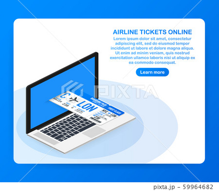 Airline tickets online. Buying or booking online ticket. Travel, business flights worldwide. Vector illustration Airline tickets online. Buying or booking online ticket. Travel, business flights worldwide. Vector illustration 59964682