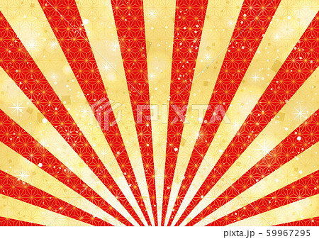 祝　和柄　集中　赤と金　背景 59967295
