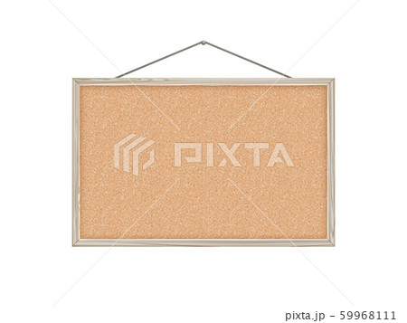白の木製フレームとコルクボードのイラスト素材 白の木製フレームとコルクボードのイラスト素材