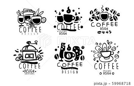 Set of logos for a coffee shop. Vector illustration. Set of logos for a coffee shop. Vector illustration. 59968718
